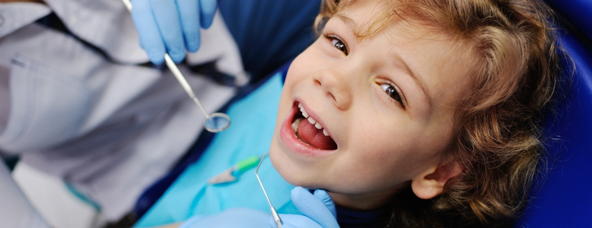 Child getting cavity filled